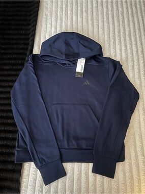 adidas Navy Crewneck Hoodie with Subtle Logo